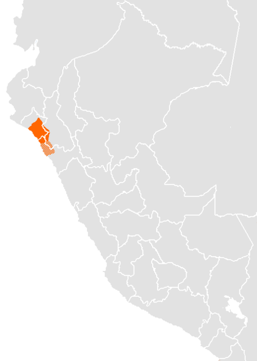 Map of the area where Mochica is spoken
