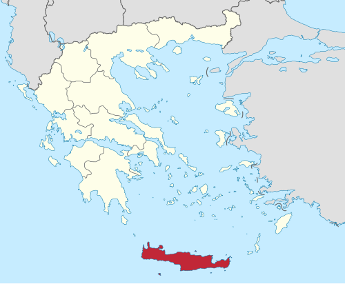 Map of the area where Minoan is spoken