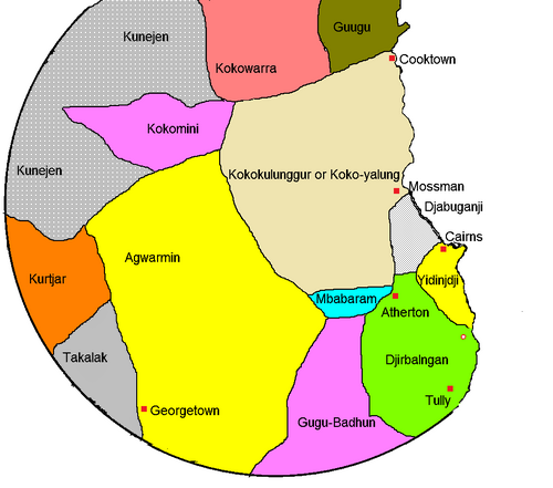 Map of the area where Wamin is spoken