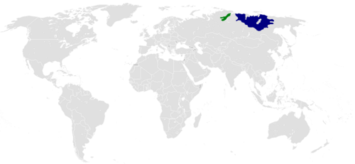 Map of the area where Dolgan is spoken