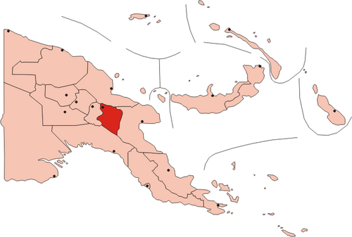Map of the area where Yagaria is spoken