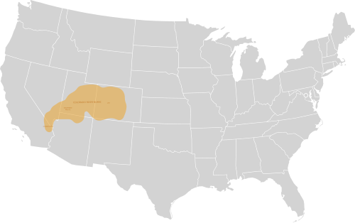 Map of the area where Colorado River Numic is spoken