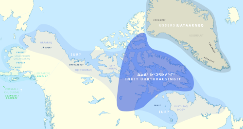 Map of the area where Inuit Sign Language is spoken