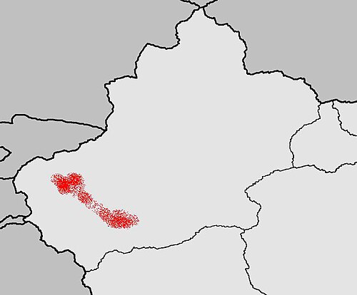 Map of the area where Äynu is spoken