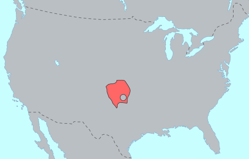 Map of the area where Kiowa is spoken