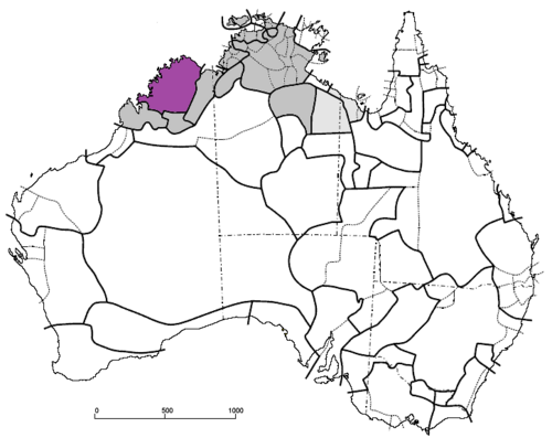 Map of the area where Wunambal is spoken