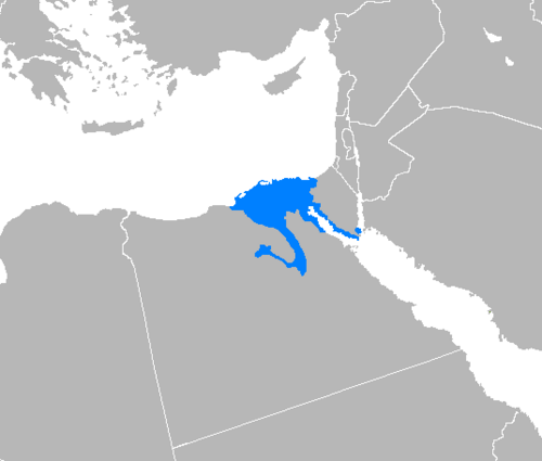 Map of the area where Egyptian Arabic is spoken