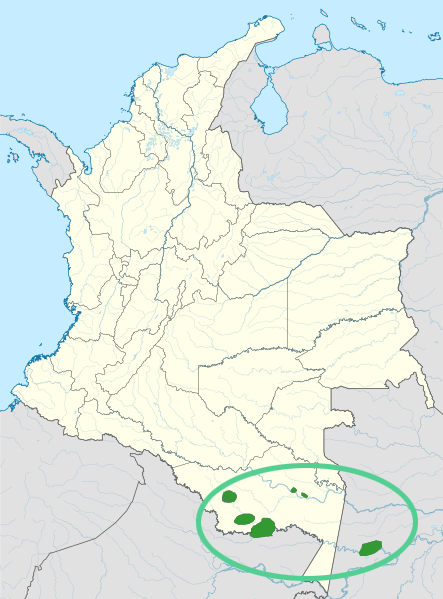 Map of the area where Bora is spoken