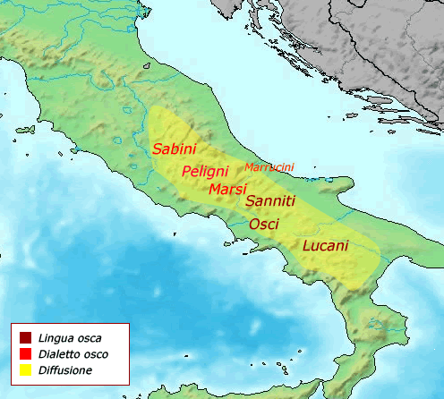 Map of the area where Oscan is spoken