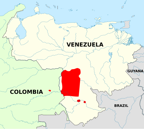 Map of the area where Piaroa is spoken