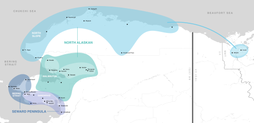 Map of the area where Inupiat is spoken