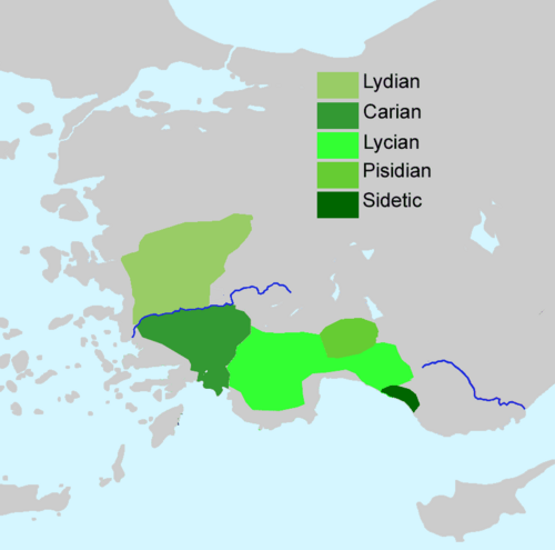 Map of the area where Sidetic is spoken