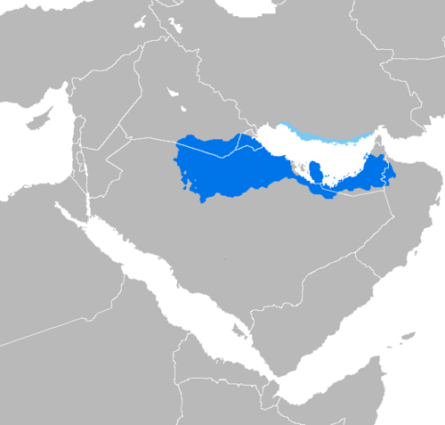 Map of the area where Gulf Arabic is spoken
