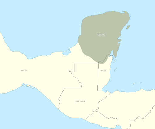 Map of the area where Yucatec Maya is spoken
