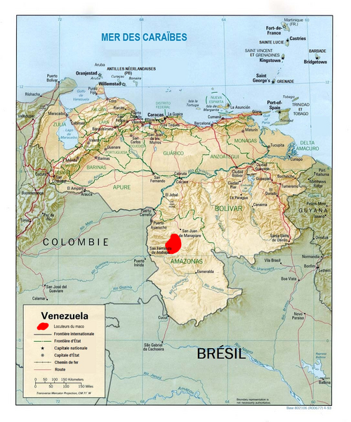 Map of the area where Maco is spoken