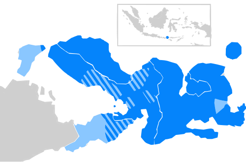 Map of the area where Bima is spoken