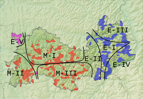 Map of the area where Moksha is spoken