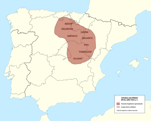 Map of the area where Celtiberian is spoken