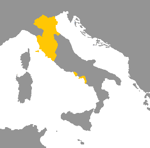 Map of the area where Etruscan is spoken