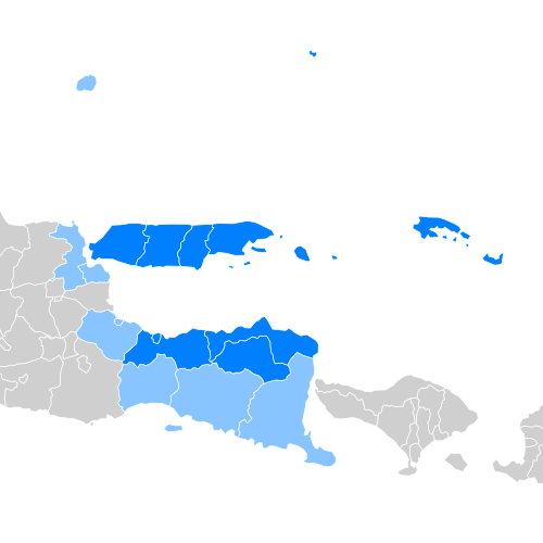 Map of the area where Madurese is spoken