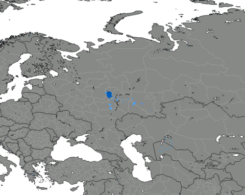 Map of the area where Chuvash is spoken