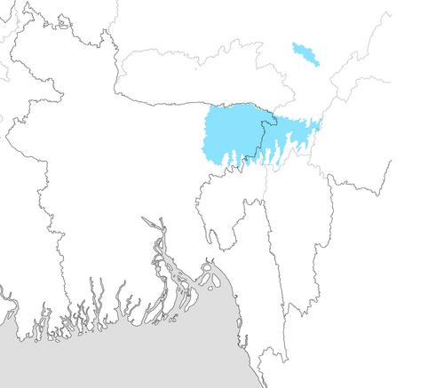 Map of the area where Sylheti is spoken