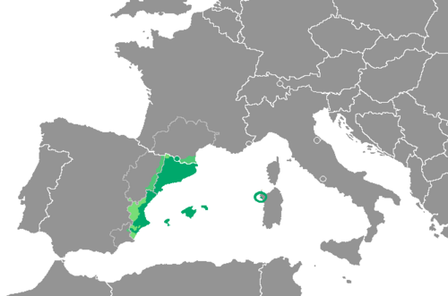 Map of the area where Catalan is spoken