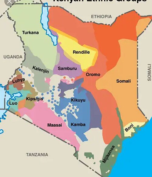 Map of the area where Gikuyu is spoken