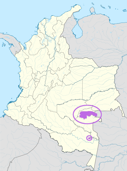 Map of the area where Cubeo is spoken