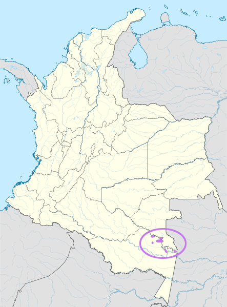 Map of the area where Tanimuca-Retuarã is spoken