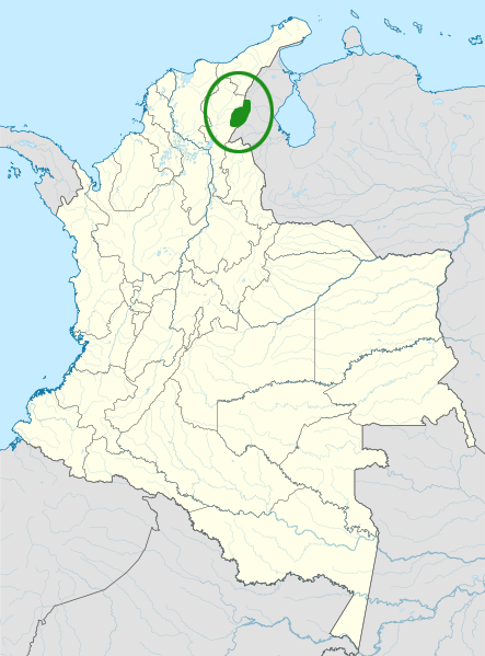 Map of the area where Yukpa is spoken