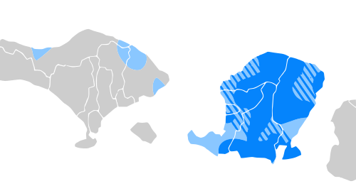 Map of the area where Sasak is spoken