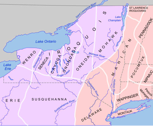Map of the area where Seneca is spoken