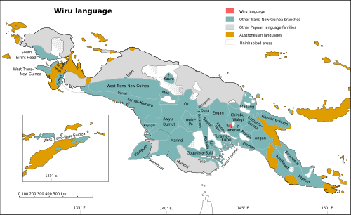 Map of the area where Wiru is spoken