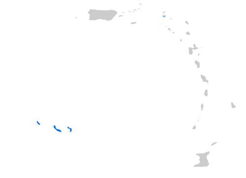Map of the area where Papiamento is spoken