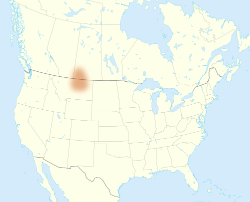 Map of the area where Gros Ventre is spoken