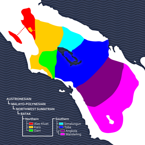 Map of the area where Toba Batak is spoken