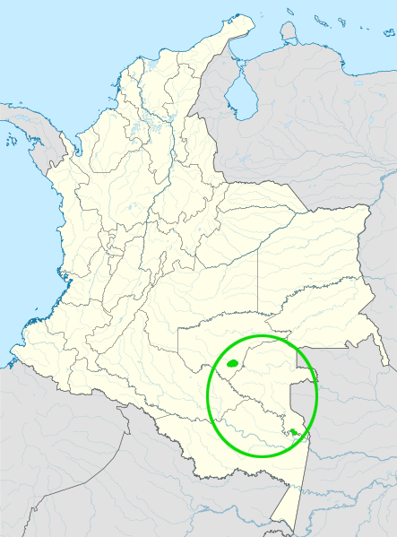 Map of the area where Carijona is spoken