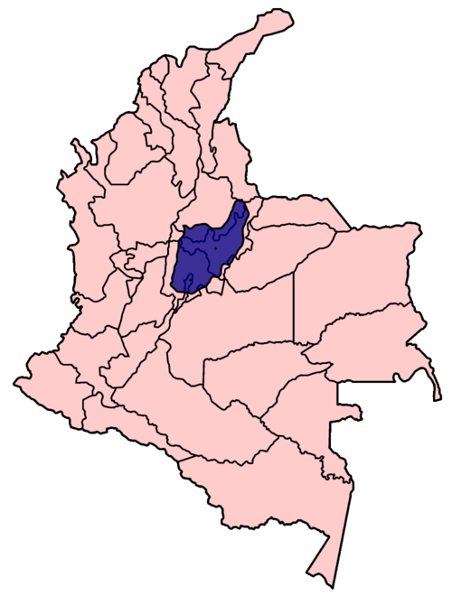 Map of the area where Chibcha is spoken