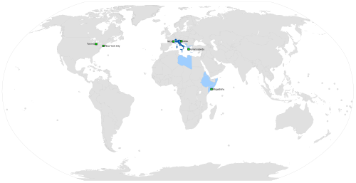 Map of the area where Italian is spoken