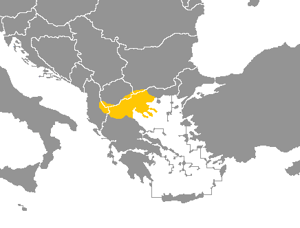 Map of the area where Ancient Macedonian is spoken