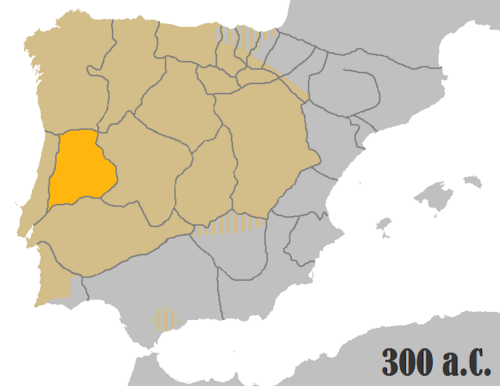 Map of the area where Lusitanian is spoken