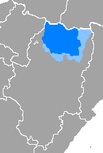 Map of the area where Aragonese is spoken