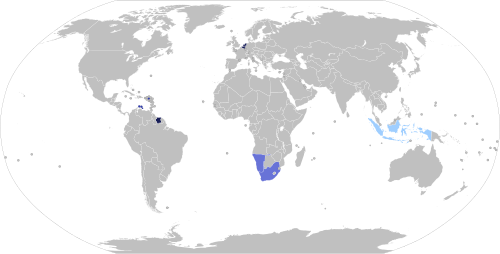 Map of the area where Dutch is spoken