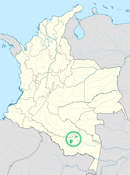 Map of the area where Muinane is spoken