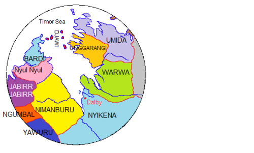 Map of the area where Yawuru is spoken