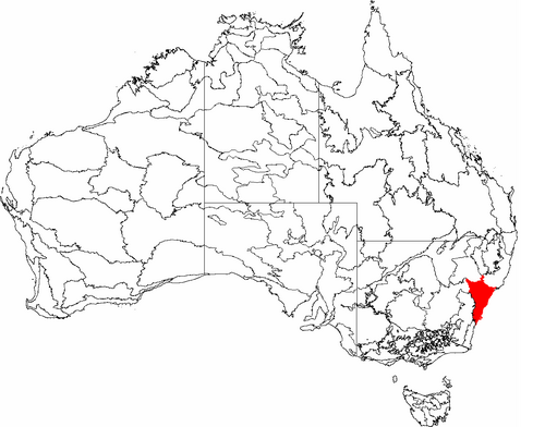 Map of the area where Dharug is spoken
