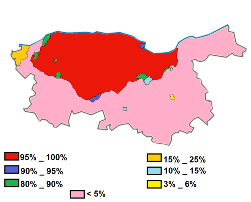 Map of the area where Kabyle is spoken