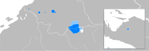 Map of the area where Tause is spoken
