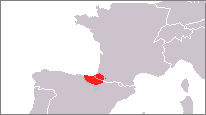 Map of the area where Basque is spoken